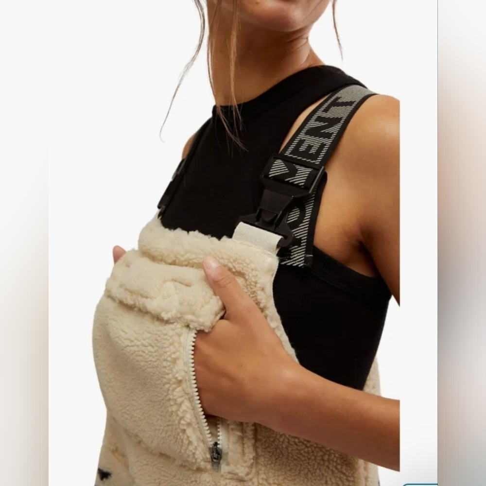 Free People Movement Hit The Slopes Fleece Overalls. Ice Jumpsuit - Picture 4 of 8